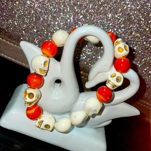 ORANGE skull bracelet